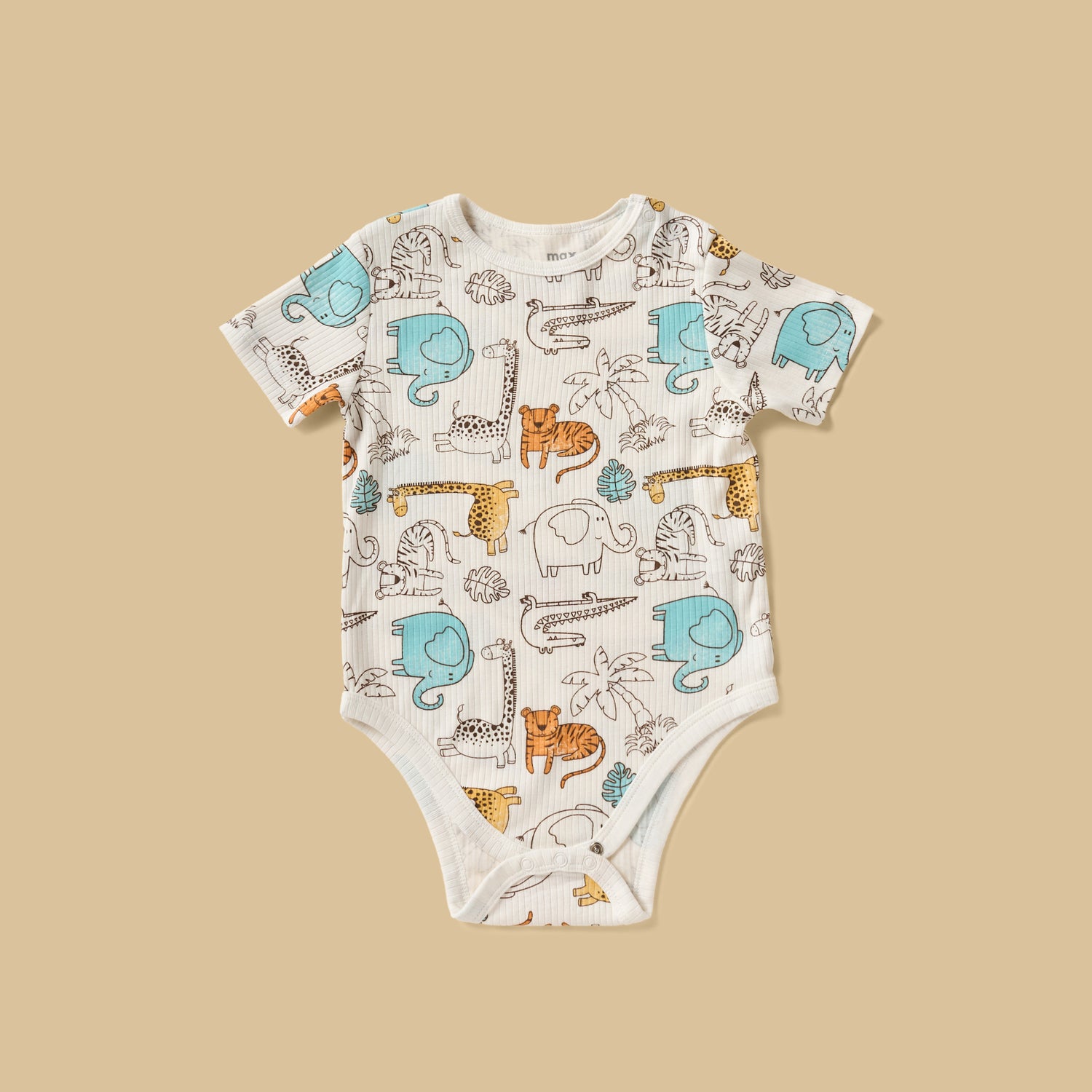 Pack of 3 - Safari Print Cotton Bodysuit