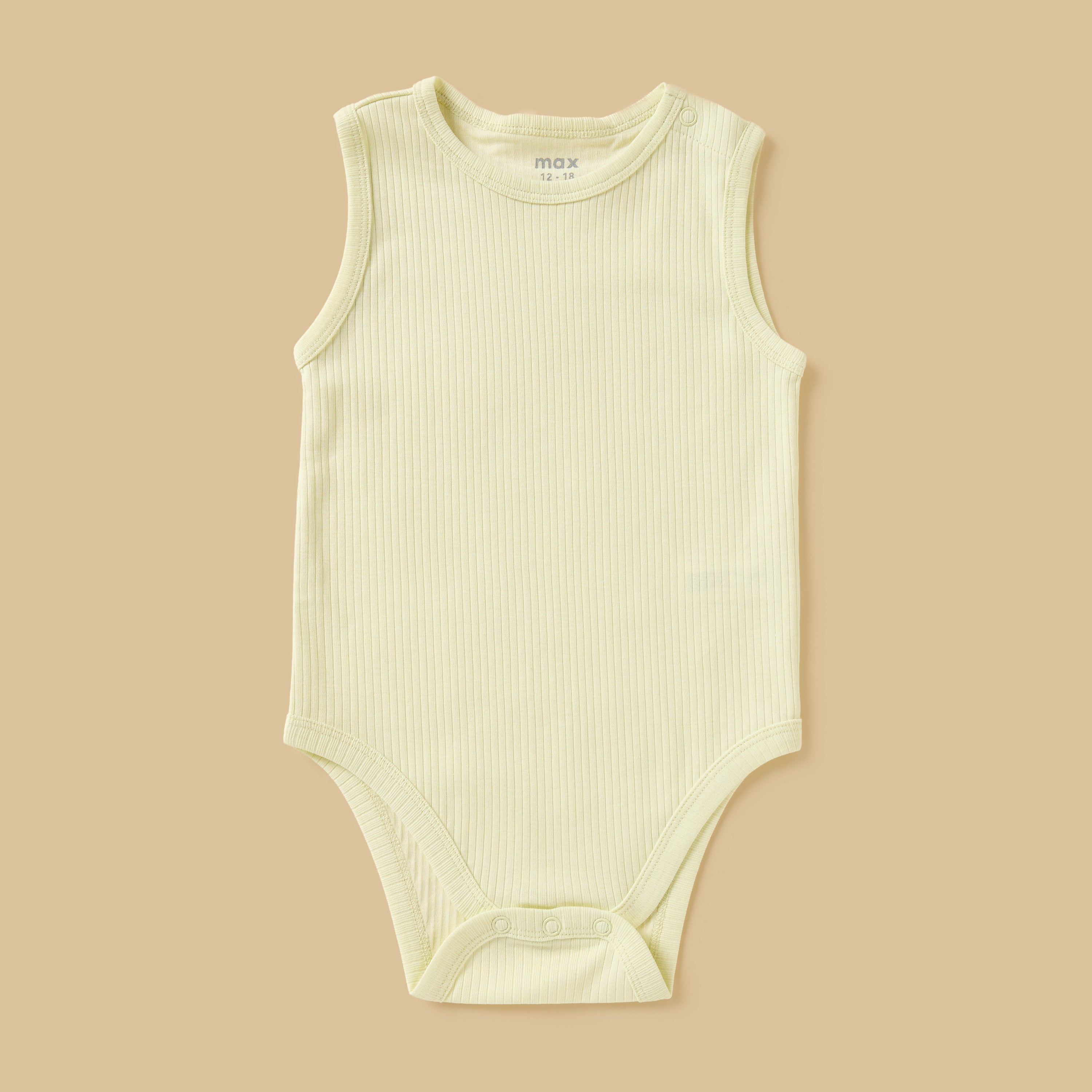 Pack of 3 - Ribbed Sleeveless Cotton Bodysuit