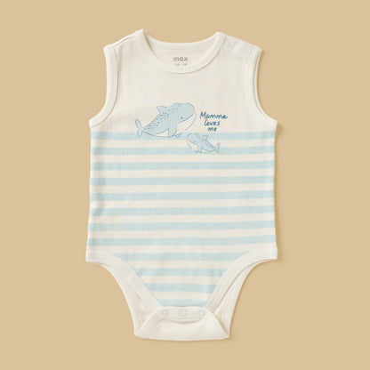 Pack of 3 - Printed Sleeveless Cotton Bodysuit