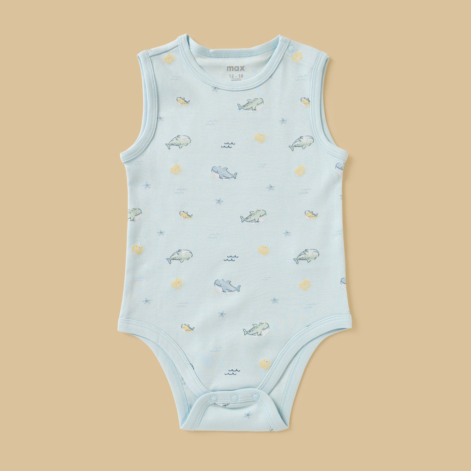 Pack of 3 - Printed Sleeveless Cotton Bodysuit