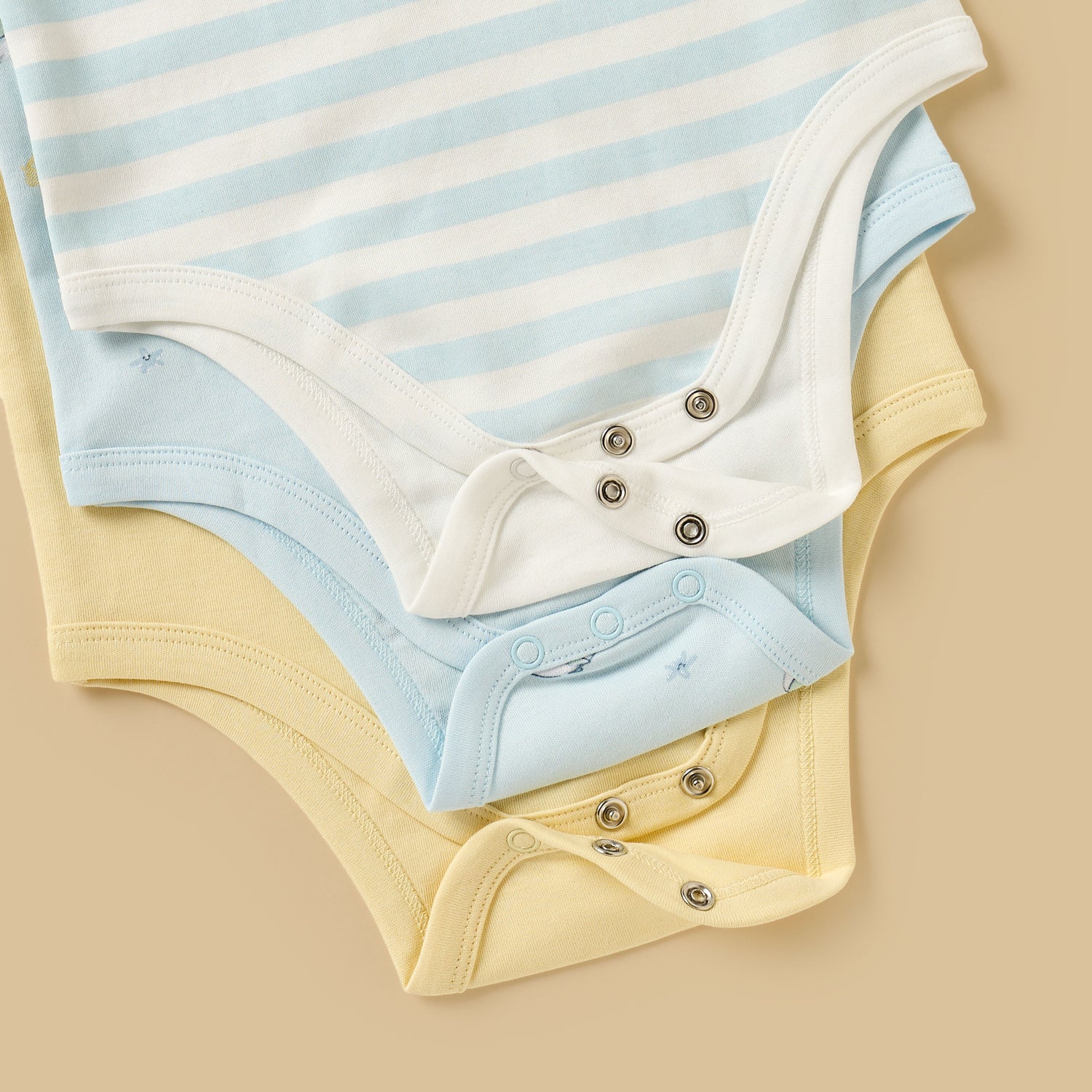 Pack of 3 - Printed Sleeveless Cotton Bodysuit