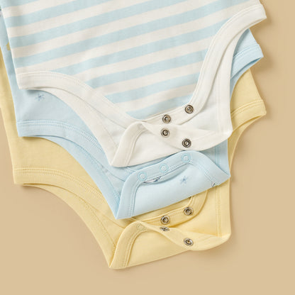 Pack of 3 - Printed Sleeveless Cotton Bodysuit