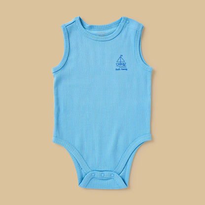 Pack of 3 - Printed Sleeveless Cotton Bodysuit