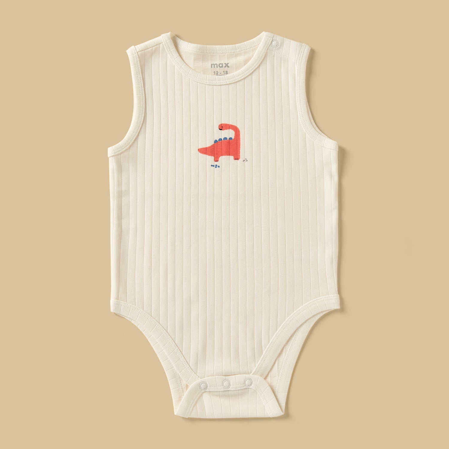 Pack of 3 - Printed Ribbed Sleeveless Cotton Bodysuit