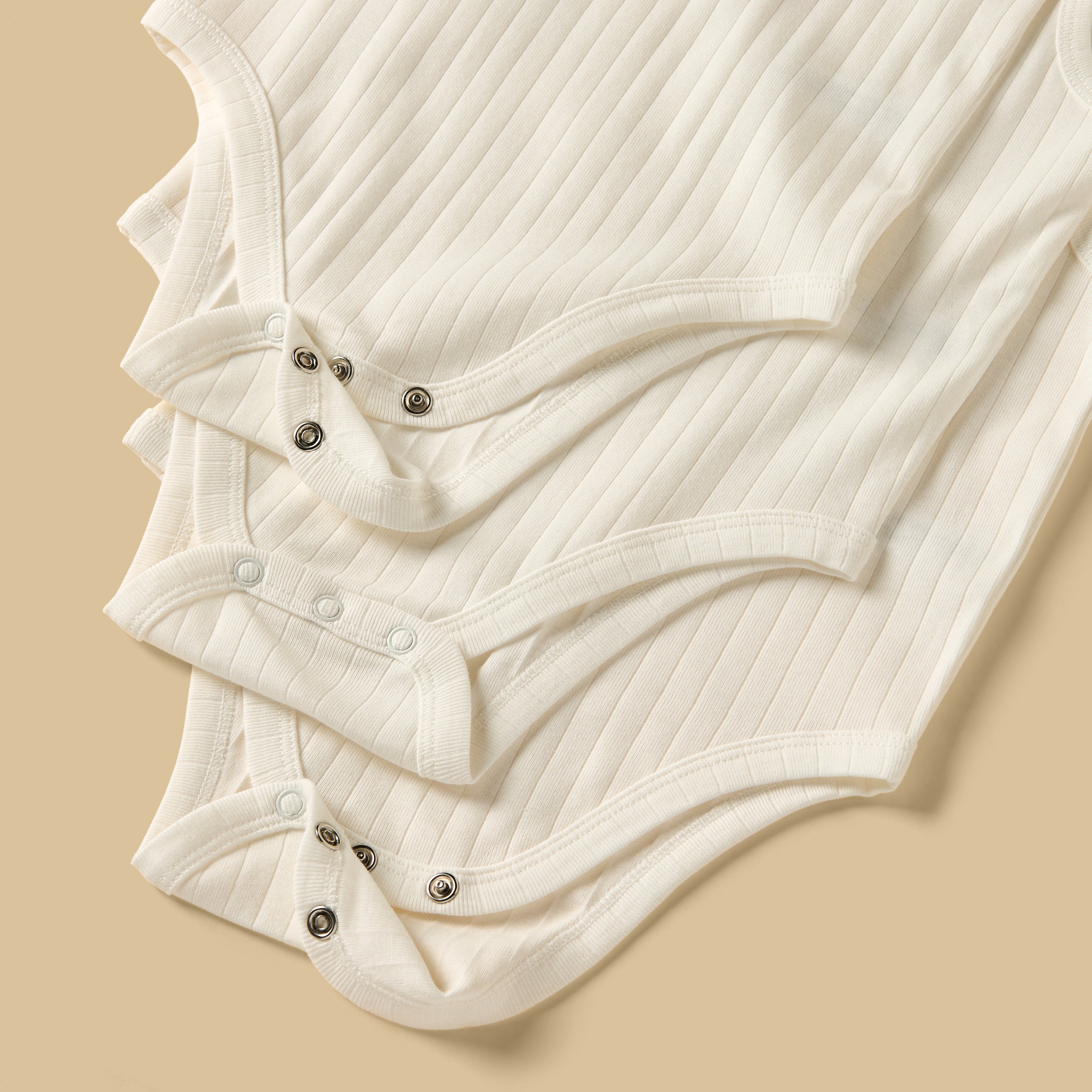 Pack of 3 - Printed Ribbed Sleeveless Cotton Bodysuit