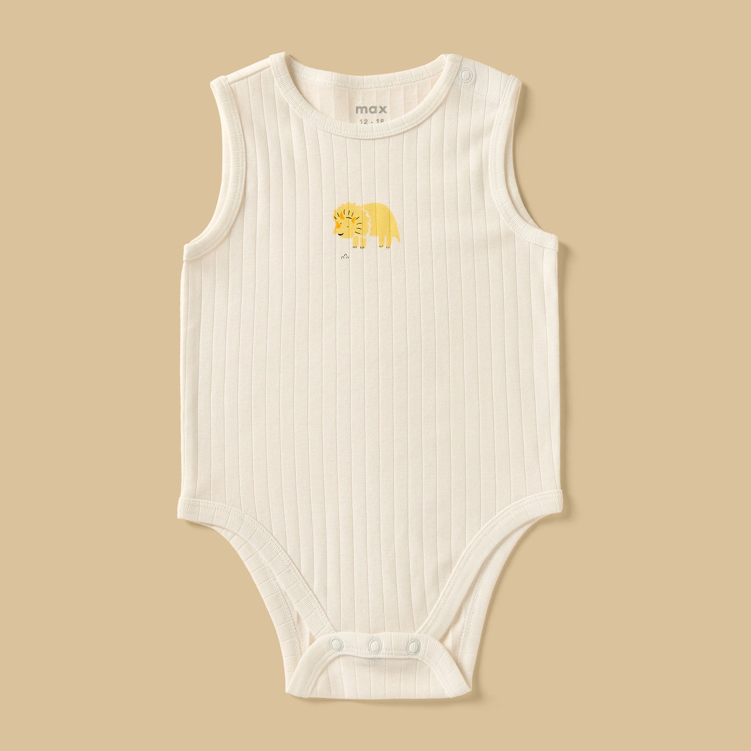 Pack of 3 - Printed Ribbed Sleeveless Cotton Bodysuit
