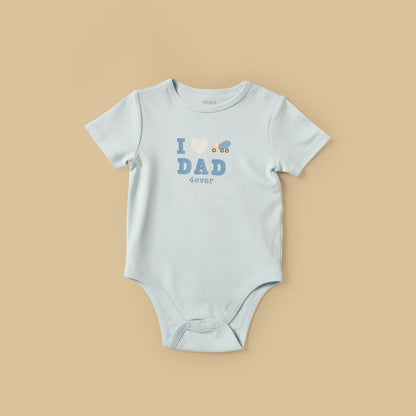 Pack of 3 - Construction Vehicle Print Cotton Bodysuit - Blue / 12-18 mths