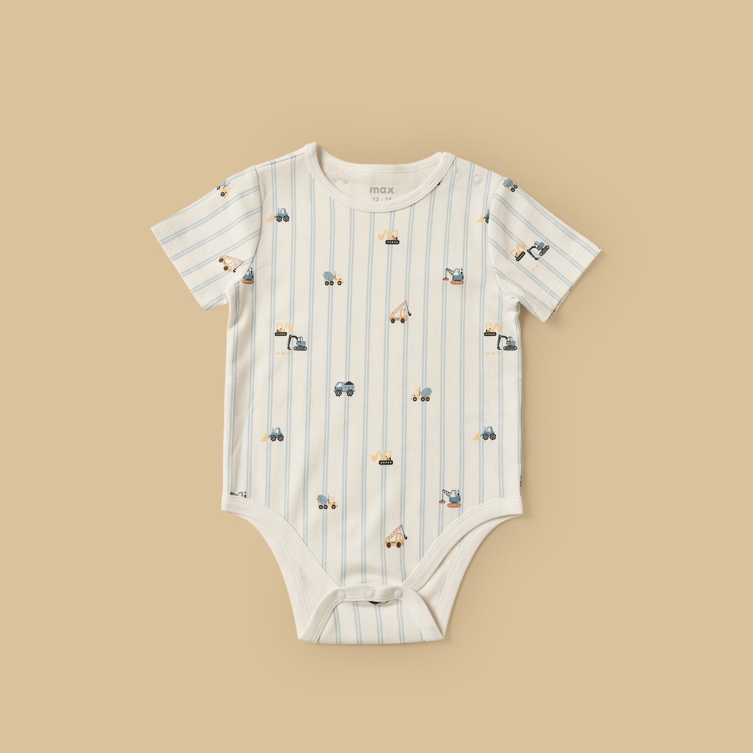 Pack of 3 - Construction Vehicle Print Cotton Bodysuit