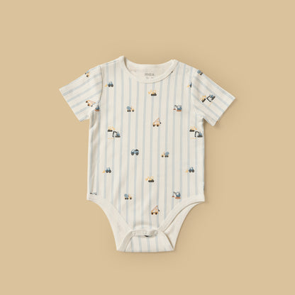 Pack of 3 - Construction Vehicle Print Cotton Bodysuit