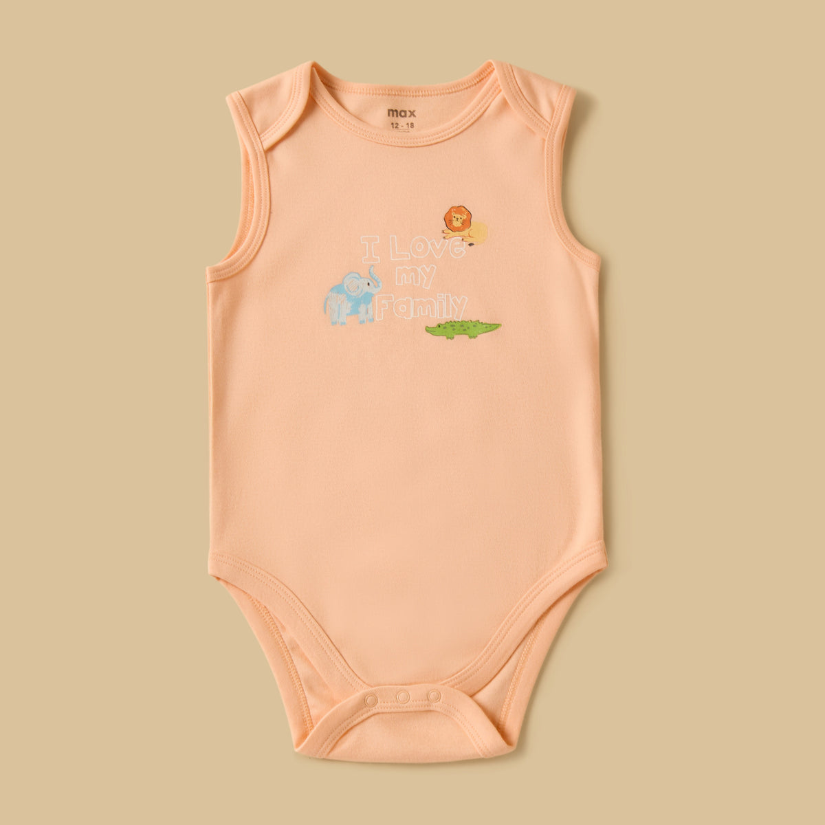 Pack of 3 - Safari Print Sleeveless Cotton Bodysuit