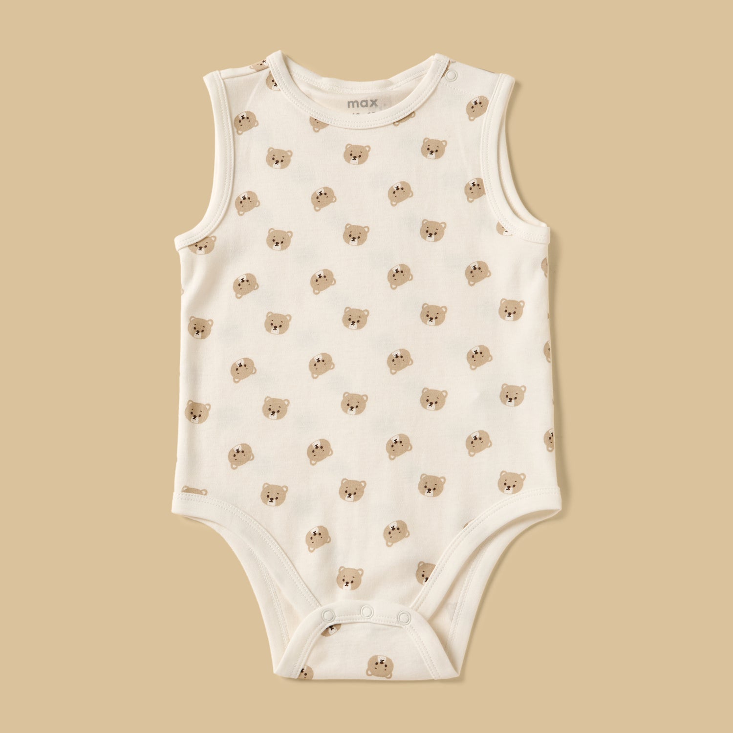 Pack of 3 - Bear Print Sleeveless Cotton Bodysuit