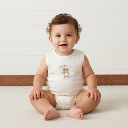 Pack of 3 - Bear Print Sleeveless Cotton Bodysuit