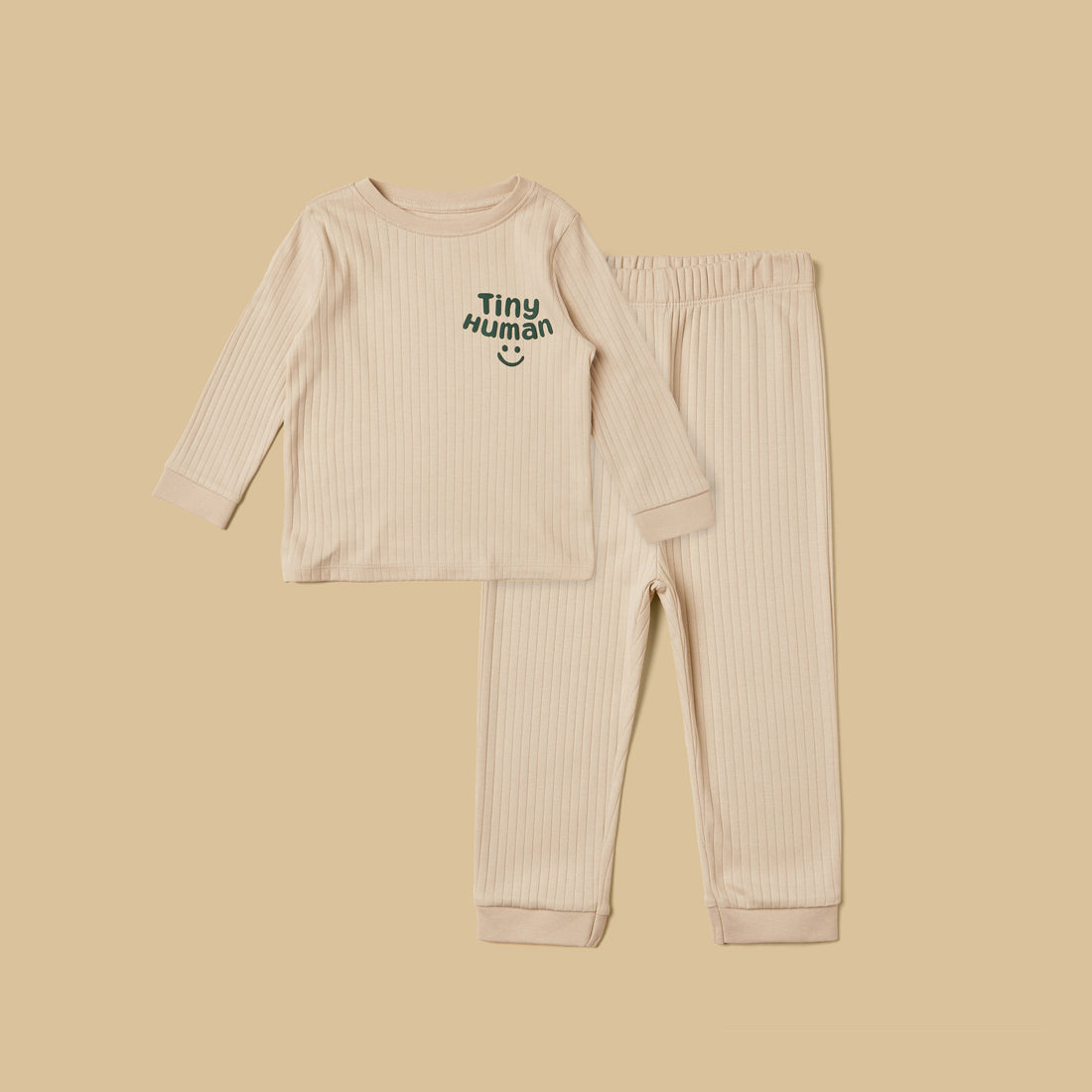 Pack of 2 - Ribbed Slogan Print Cotton Pyjama Set - Multicolour / 12-18 mths