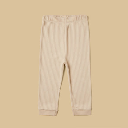 Pack of 2 - Ribbed Slogan Print Cotton Pyjama Set