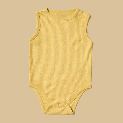 Pack of 5 - Ribbed Sleeveless Cotton Bodysuit