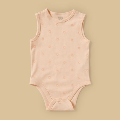 Pack of 5 - Palm Print Sleeveless Cotton Bodysuit