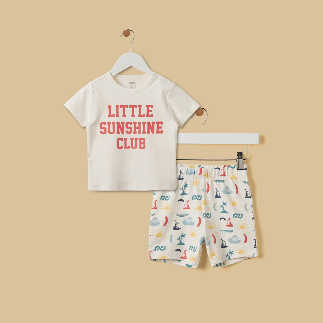 Nautical Print Cotton Shorts Set