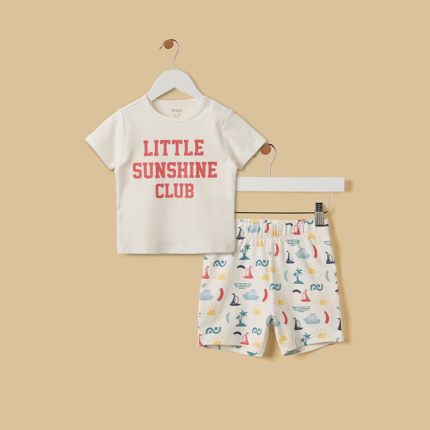 Nautical Print Cotton Shorts Set