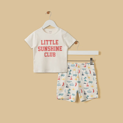 Nautical Print Cotton Shorts Set