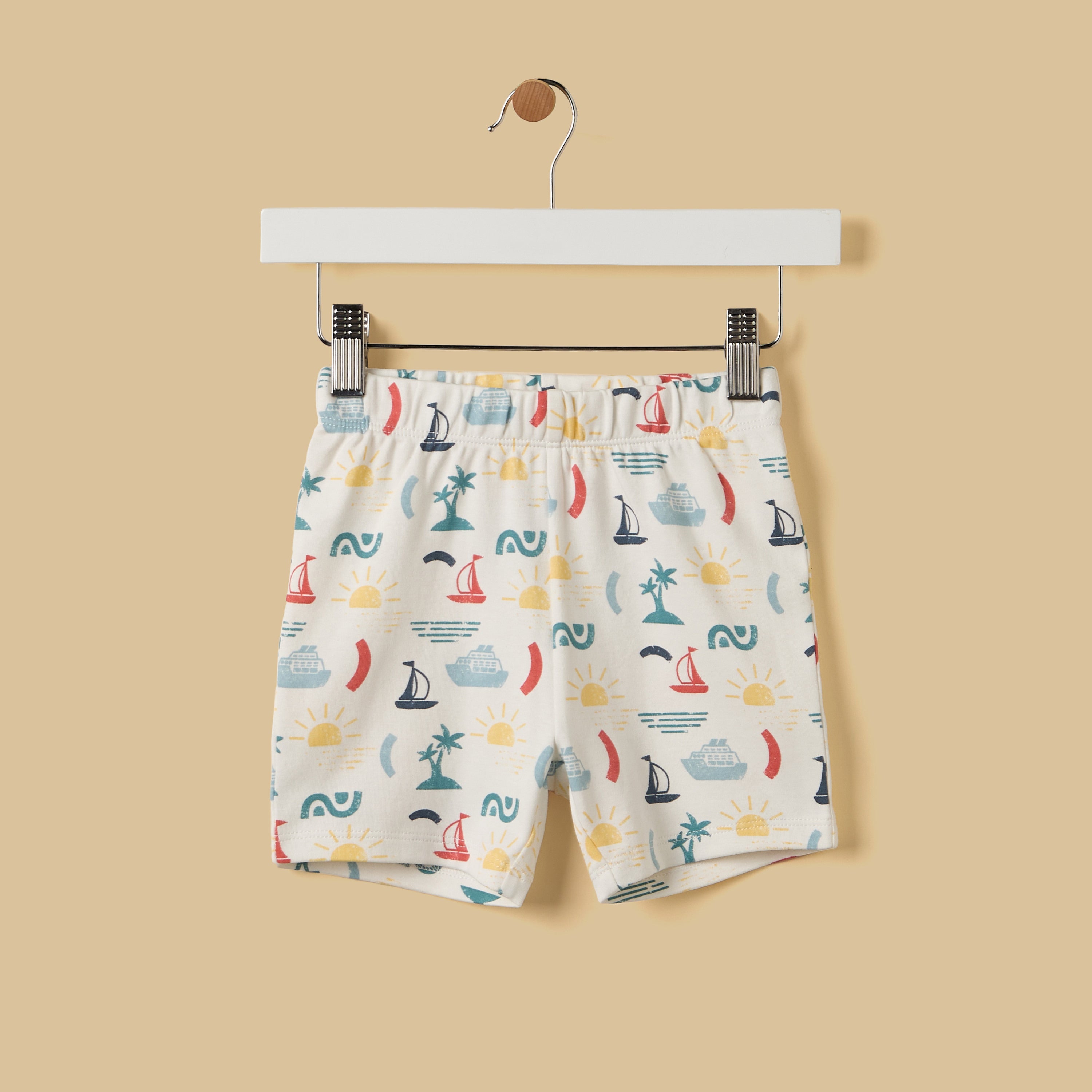 Nautical Print Cotton Shorts Set