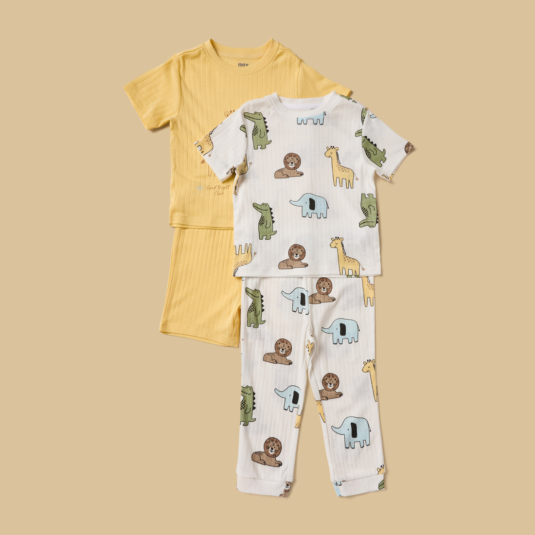Pack of 2 - Safari Print Cotton Pyjama Set