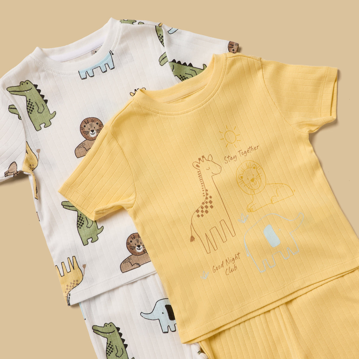 Pack of 2 - Safari Print Cotton Pyjama Set