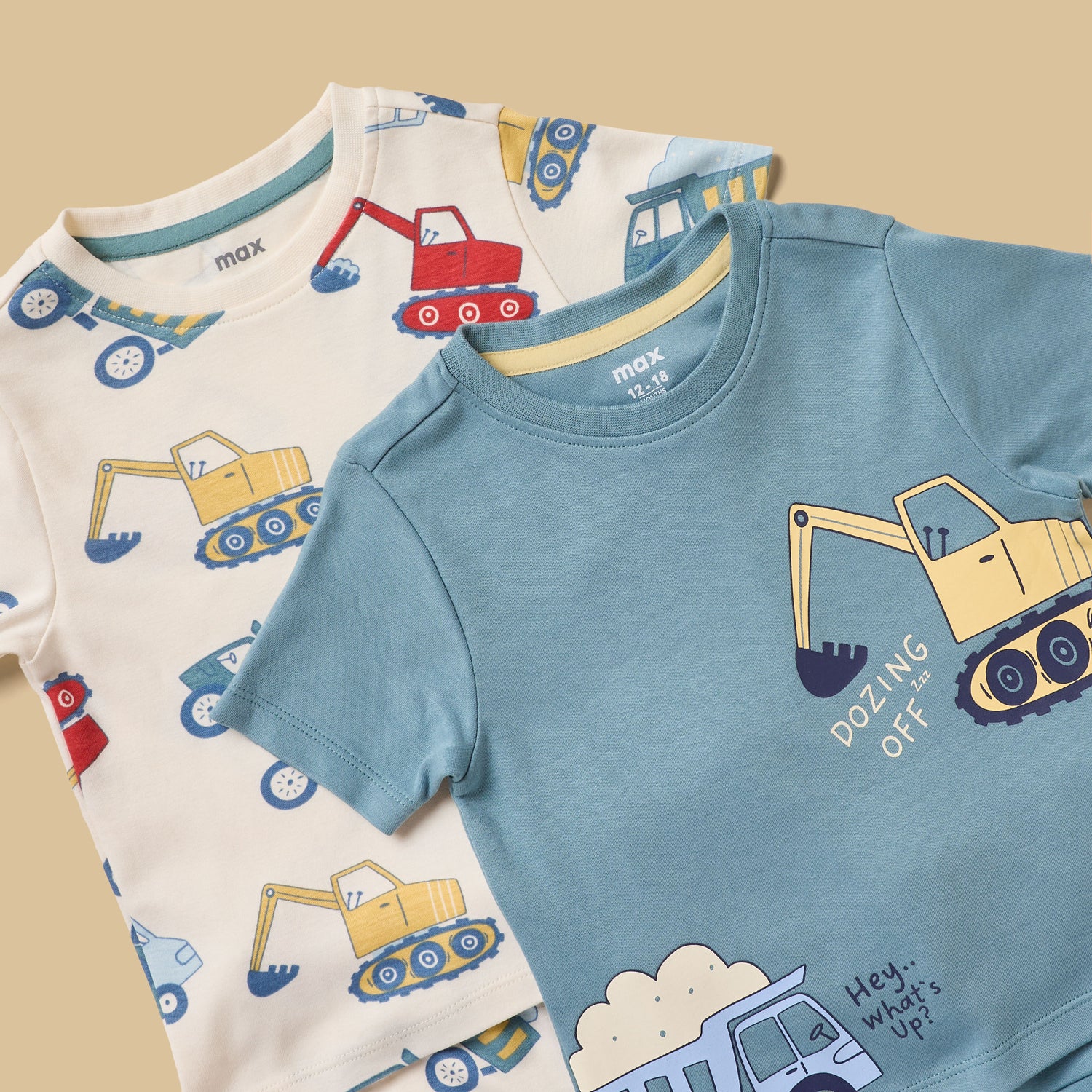 Pack of 2 - Printed Cotton Pyjama Set
