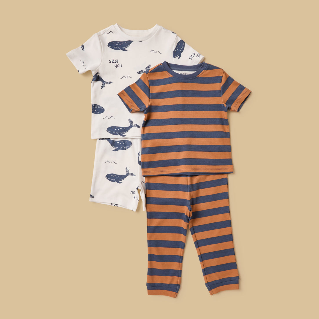 Pack of 2 - Printed Cotton Pyjama Set - Cream / 12-18 mths