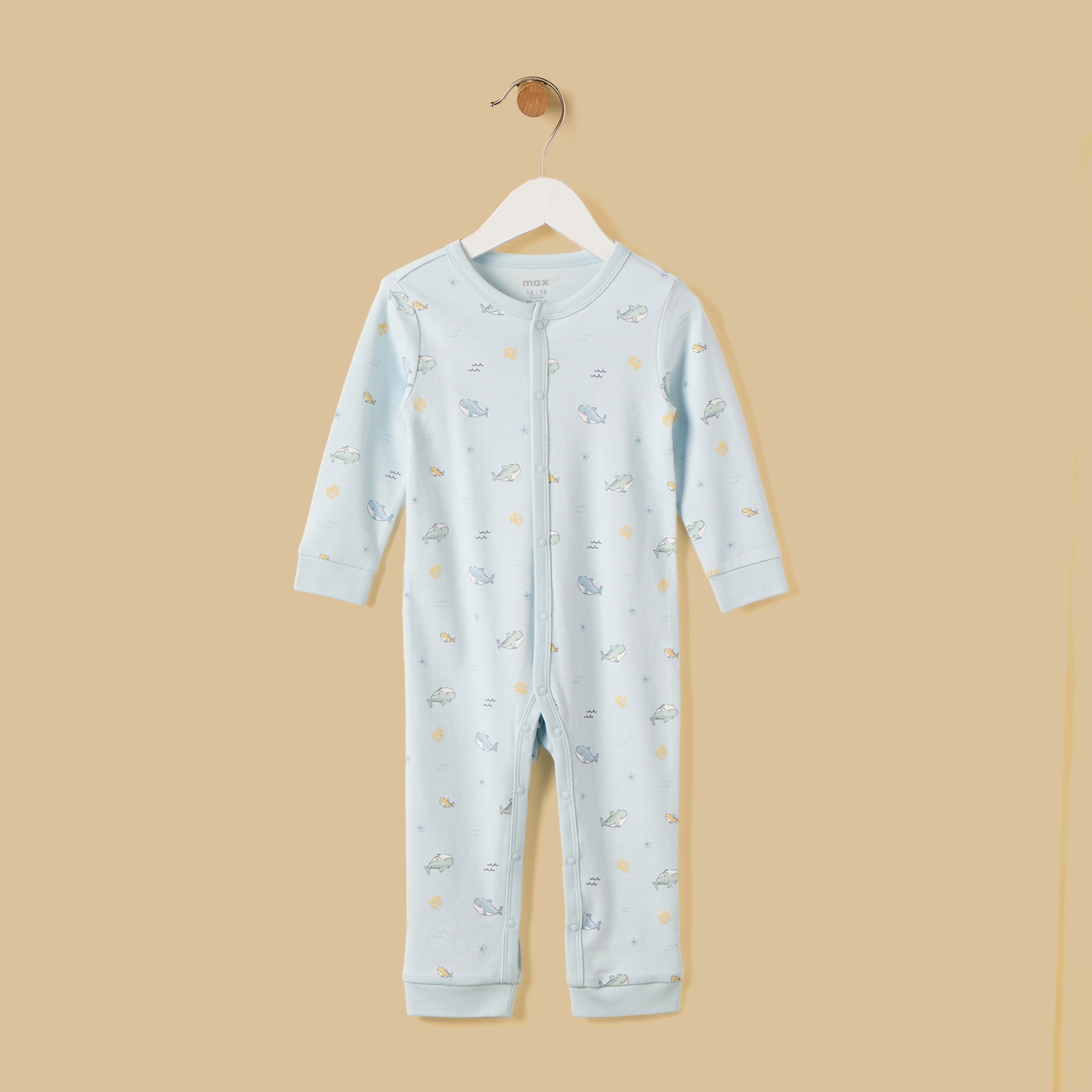 Pack of 2 - Whale Print Cotton Sleepsuit