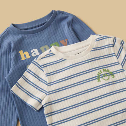 Pack of 2 - Ribbed Cotton Pyjama Set