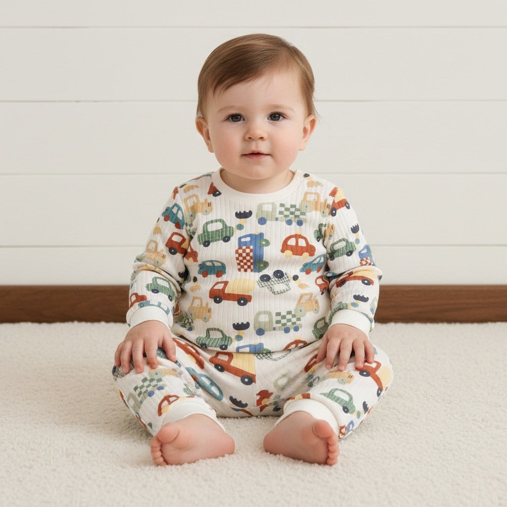 Pack of 2 - Ribbed Cotton T-shirts and Pyjamas
