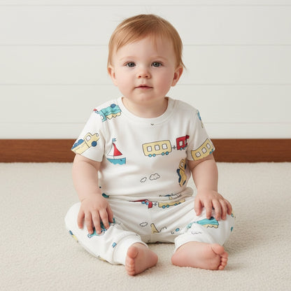 Pack of 2 - Transport Print Cotton Pyjama Set