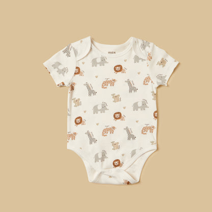 Pack of 3 - Animal Print Cotton Bodysuit