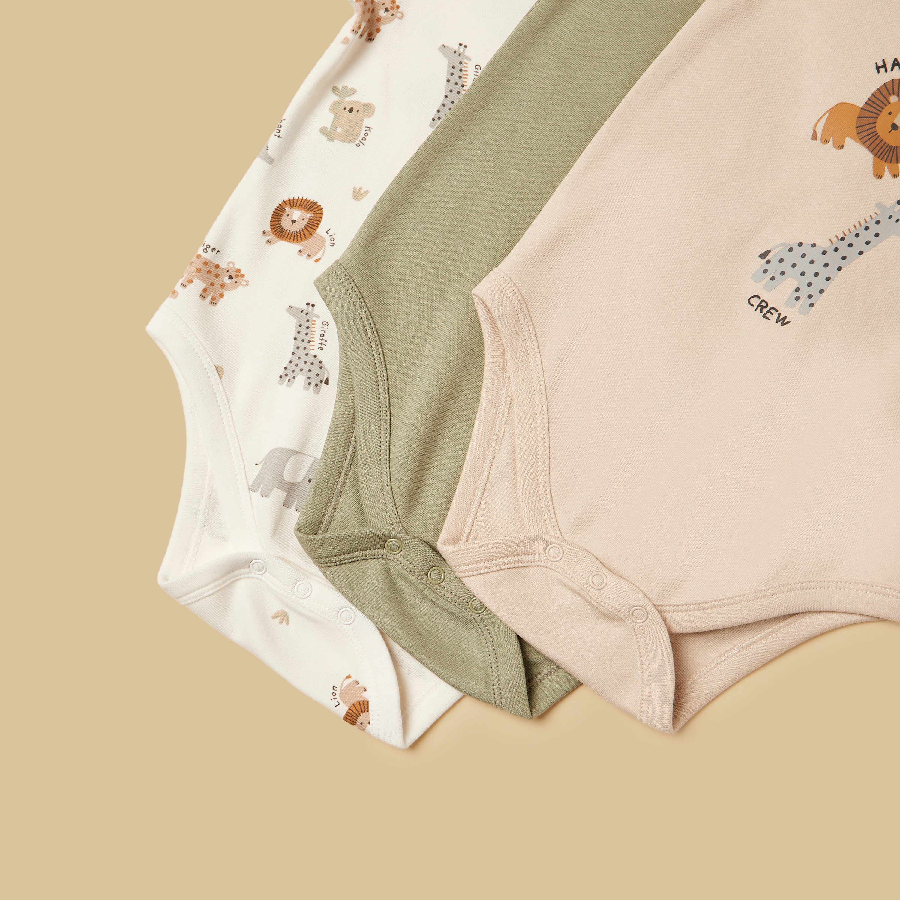 Pack of 3 - Animal Print Cotton Bodysuit