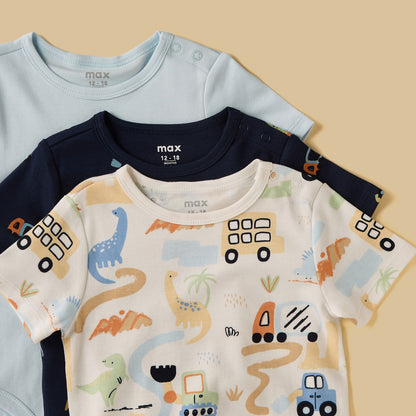 Pack of 3 - Printed Bodysuit