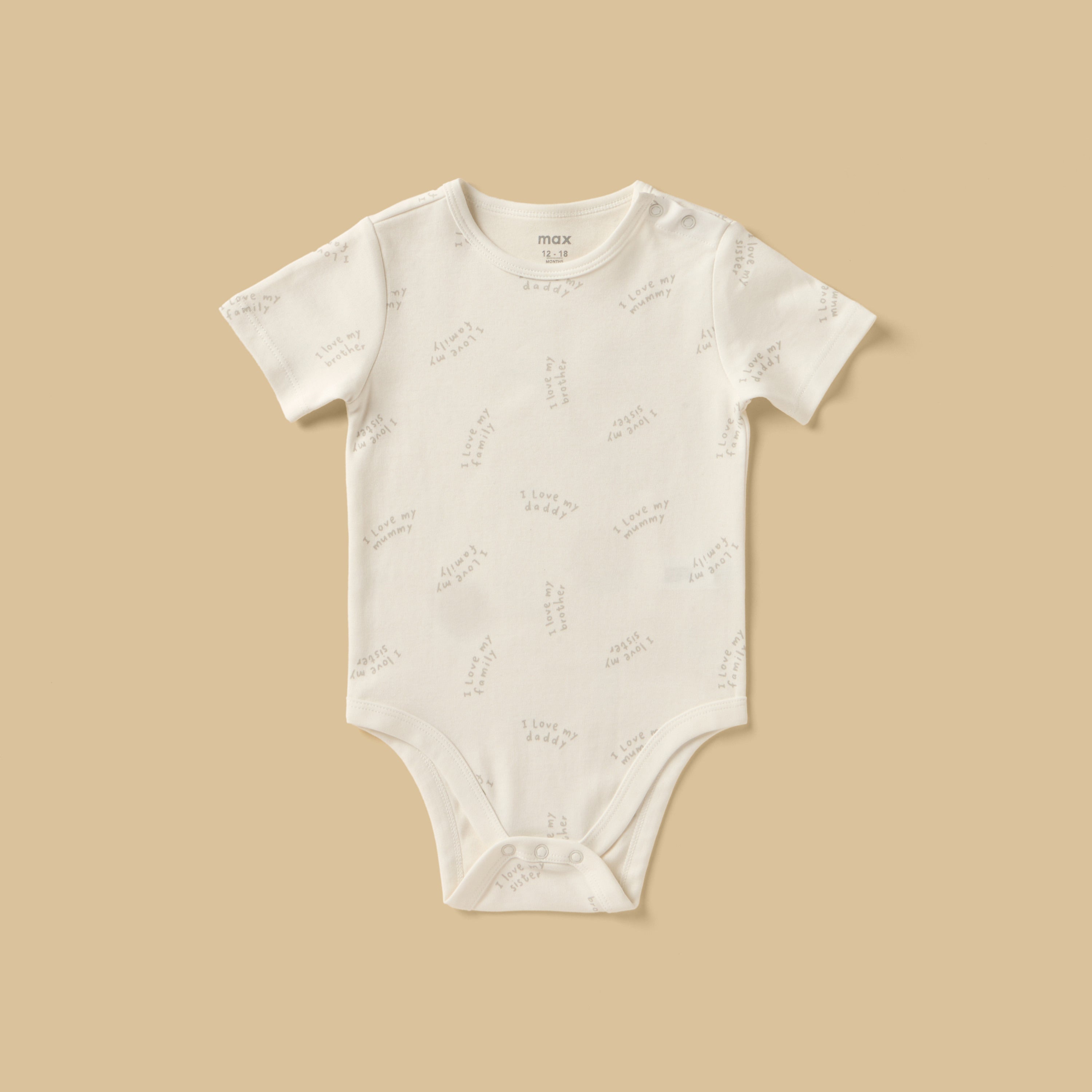 Pack of 3 - Typographic Foil Print Cotton Bodysuit