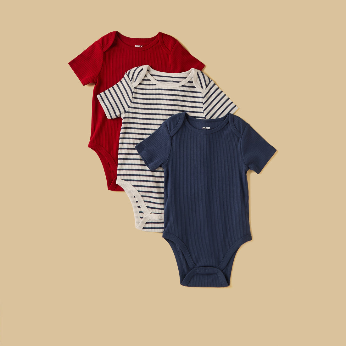 Pack of 3 - Ribbed Bodysuit - Multicolour / 12-18 mths