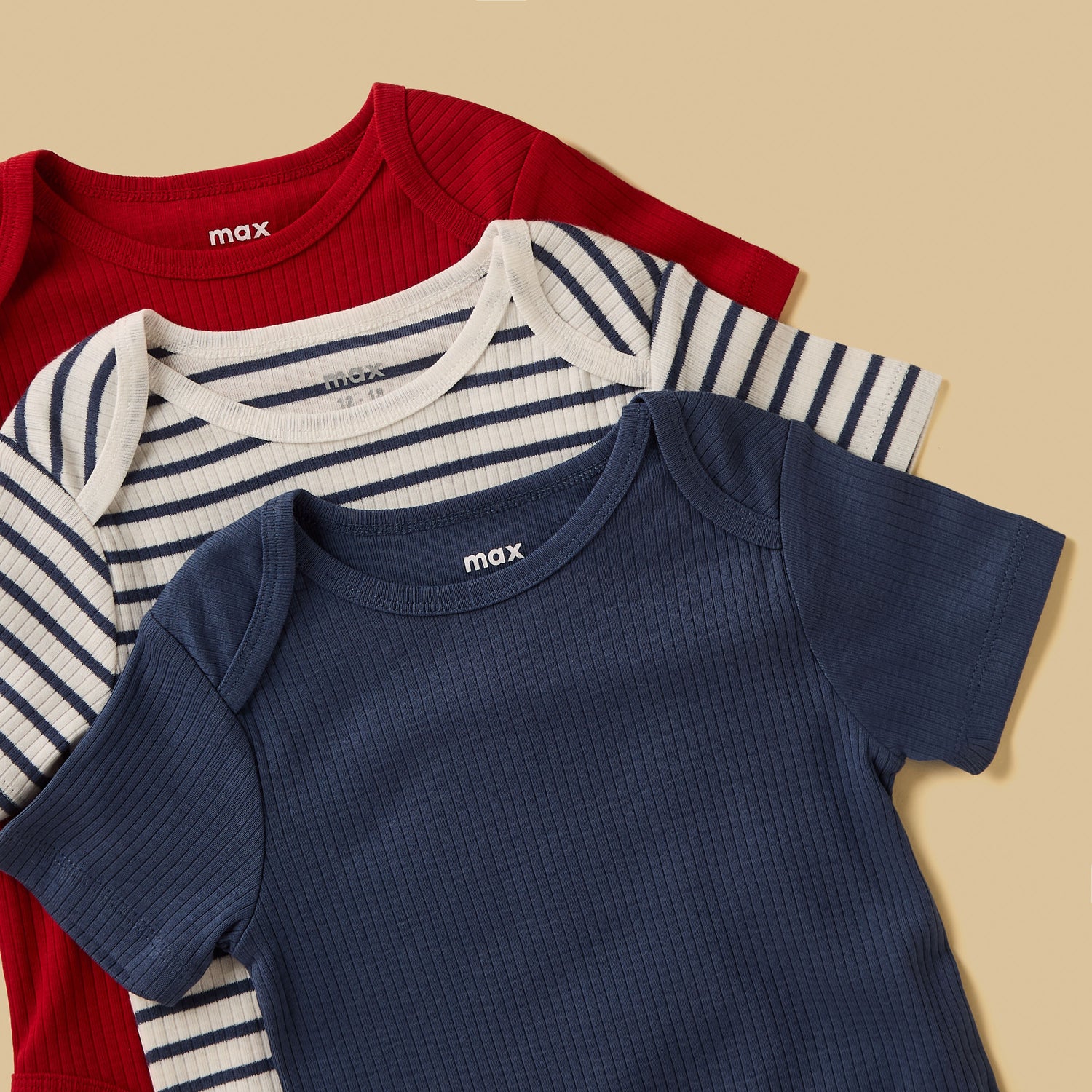 Pack of 3 - Ribbed Bodysuit