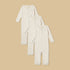 Pack of 3 - Ribbed Cotton Sleepsuit - White / 12-18 mths