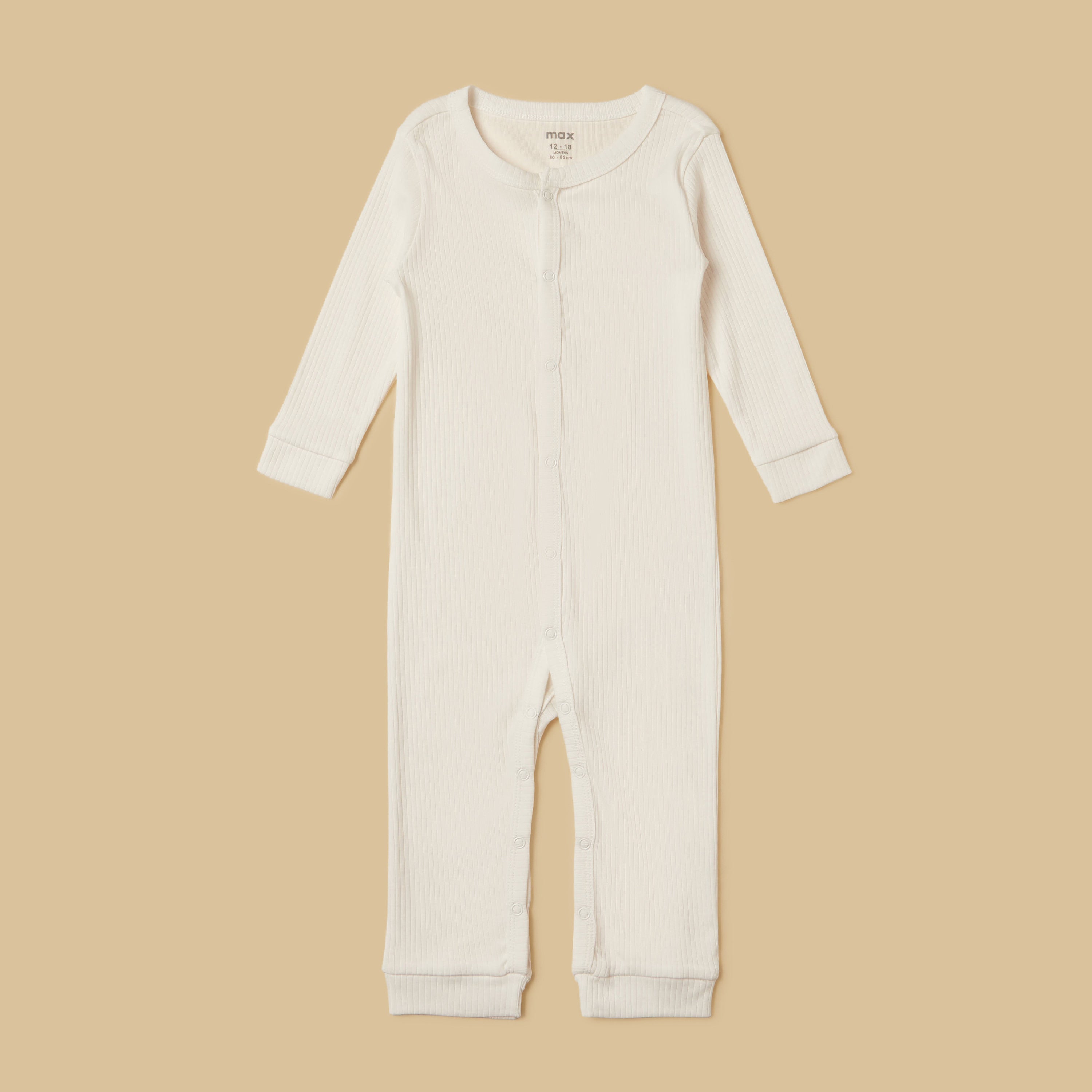 Pack of 3 - Ribbed Cotton Sleepsuit