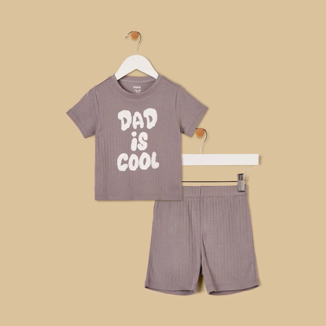 Slogan Print Pyjama Set - Grey / 12-18 mths