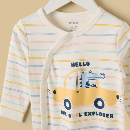 Striped Cotton Sleepsuit