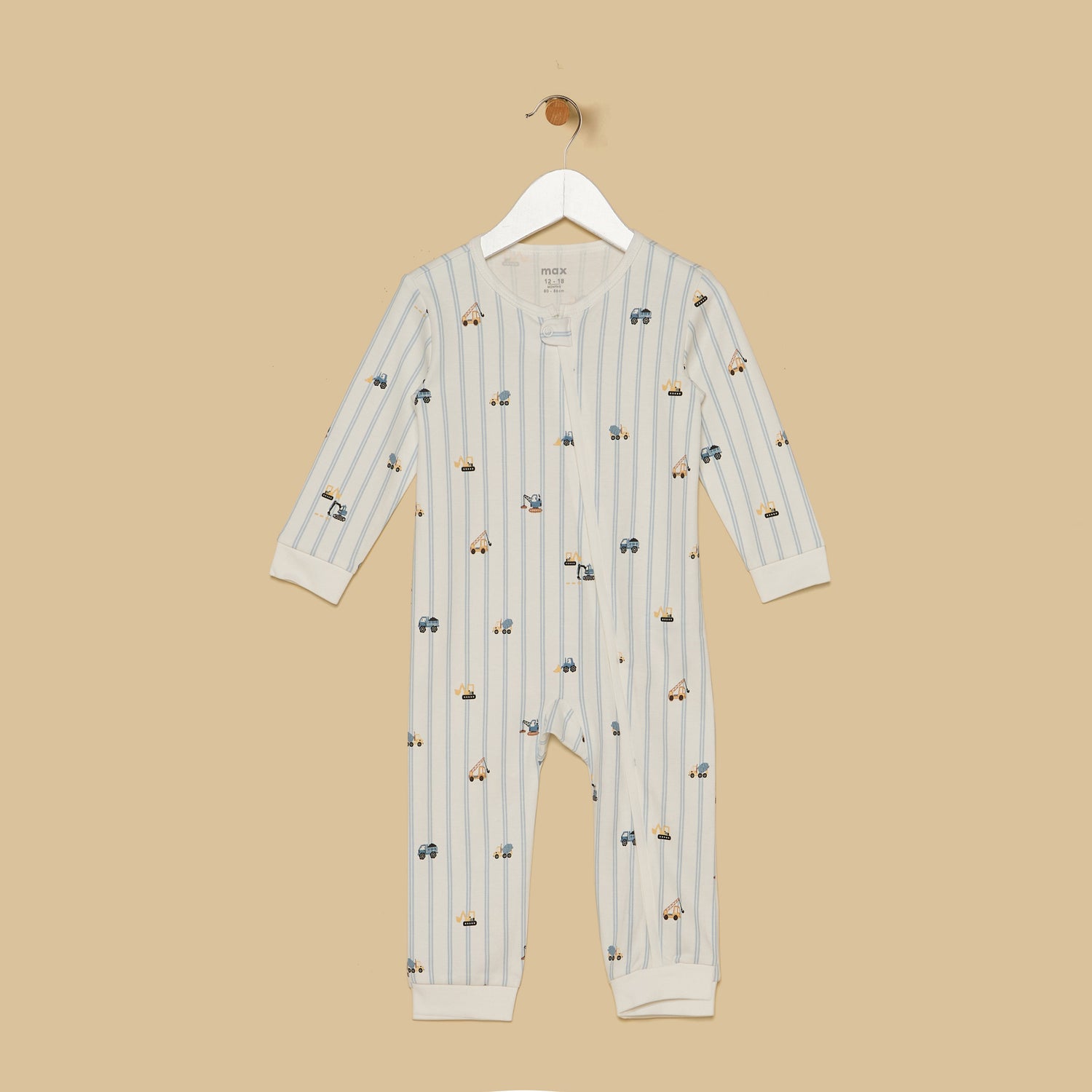 Construction Vehicle Print Sleepsuit