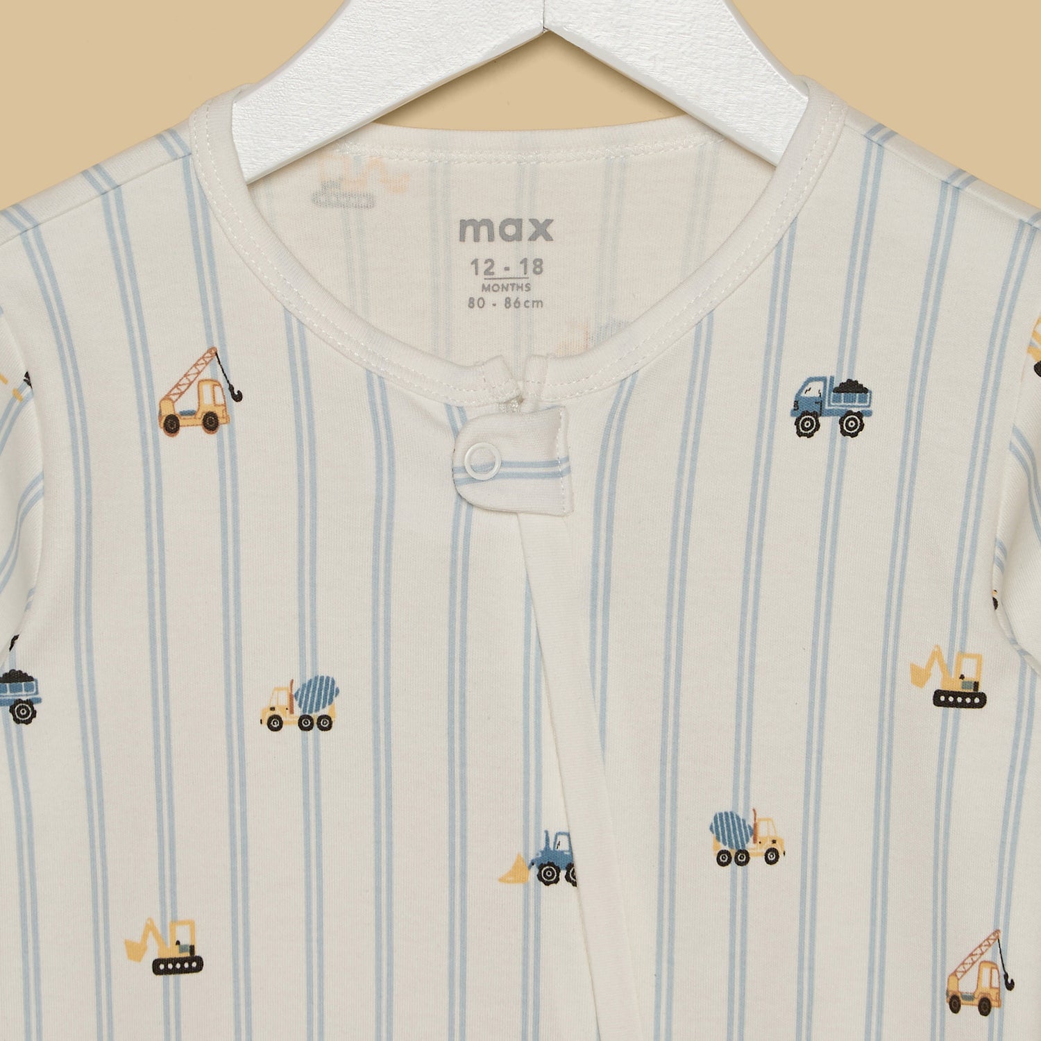 Construction Vehicle Print Sleepsuit