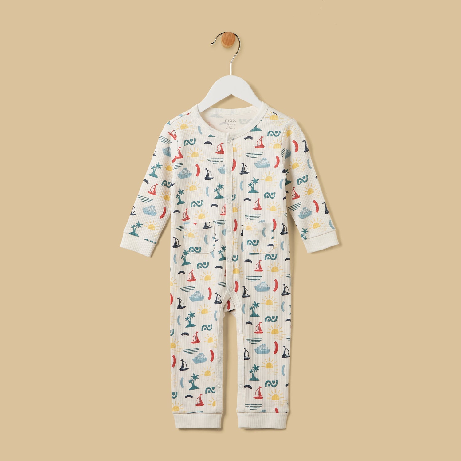 Nautical Print Cotton Sleepsuit