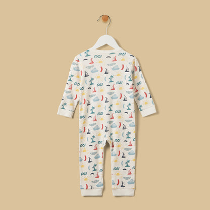 Nautical Print Cotton Sleepsuit