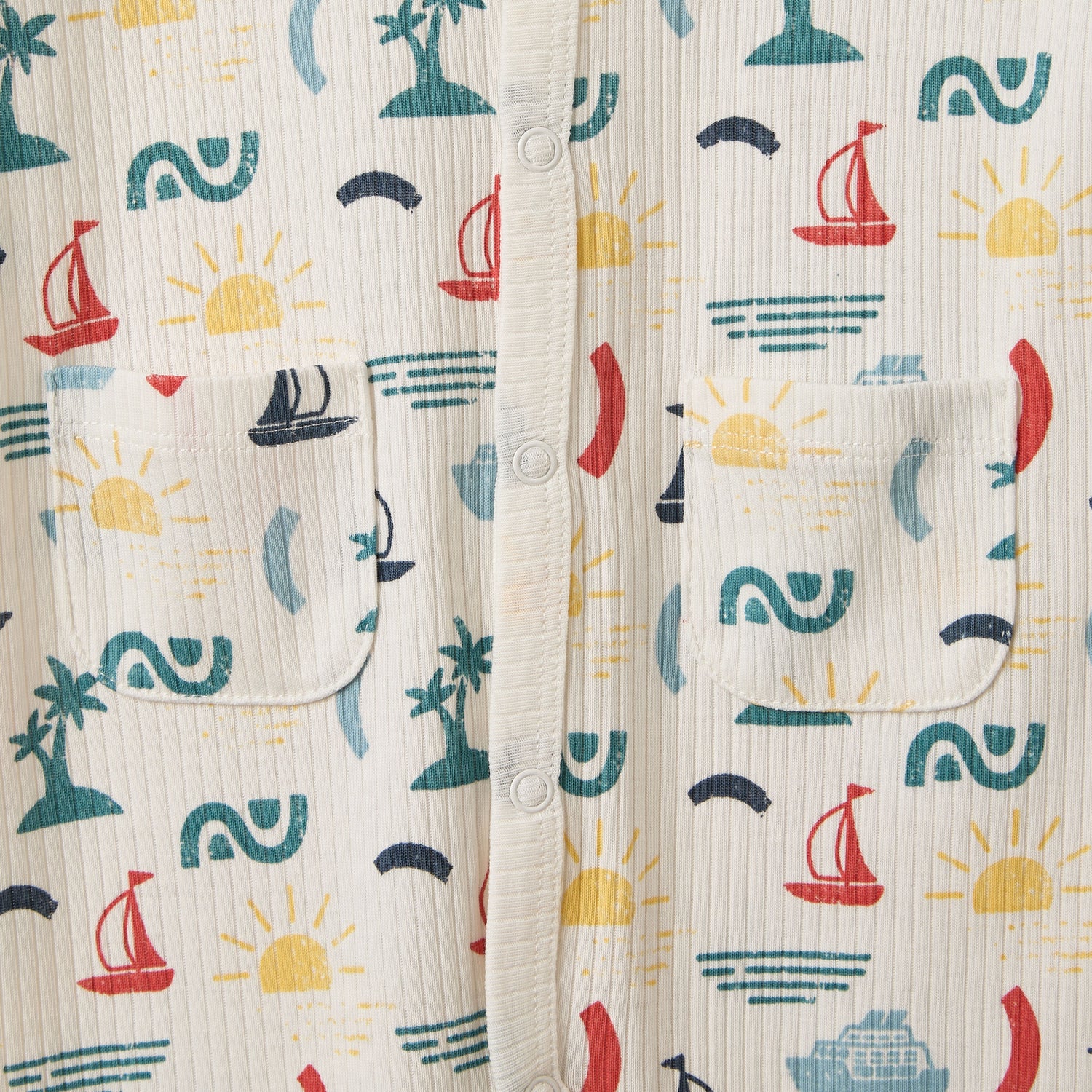 Nautical Print Cotton Sleepsuit