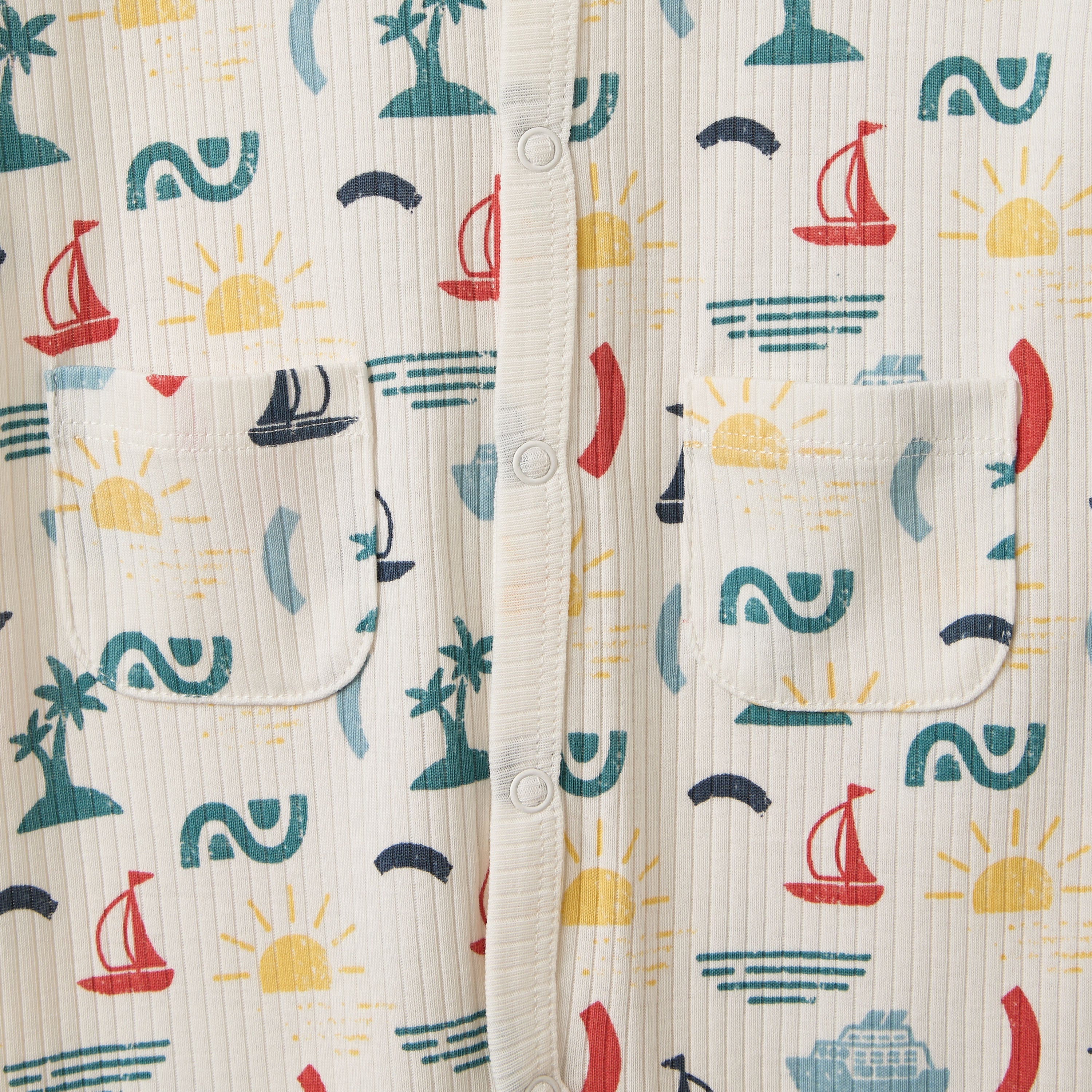 Nautical Print Cotton Sleepsuit