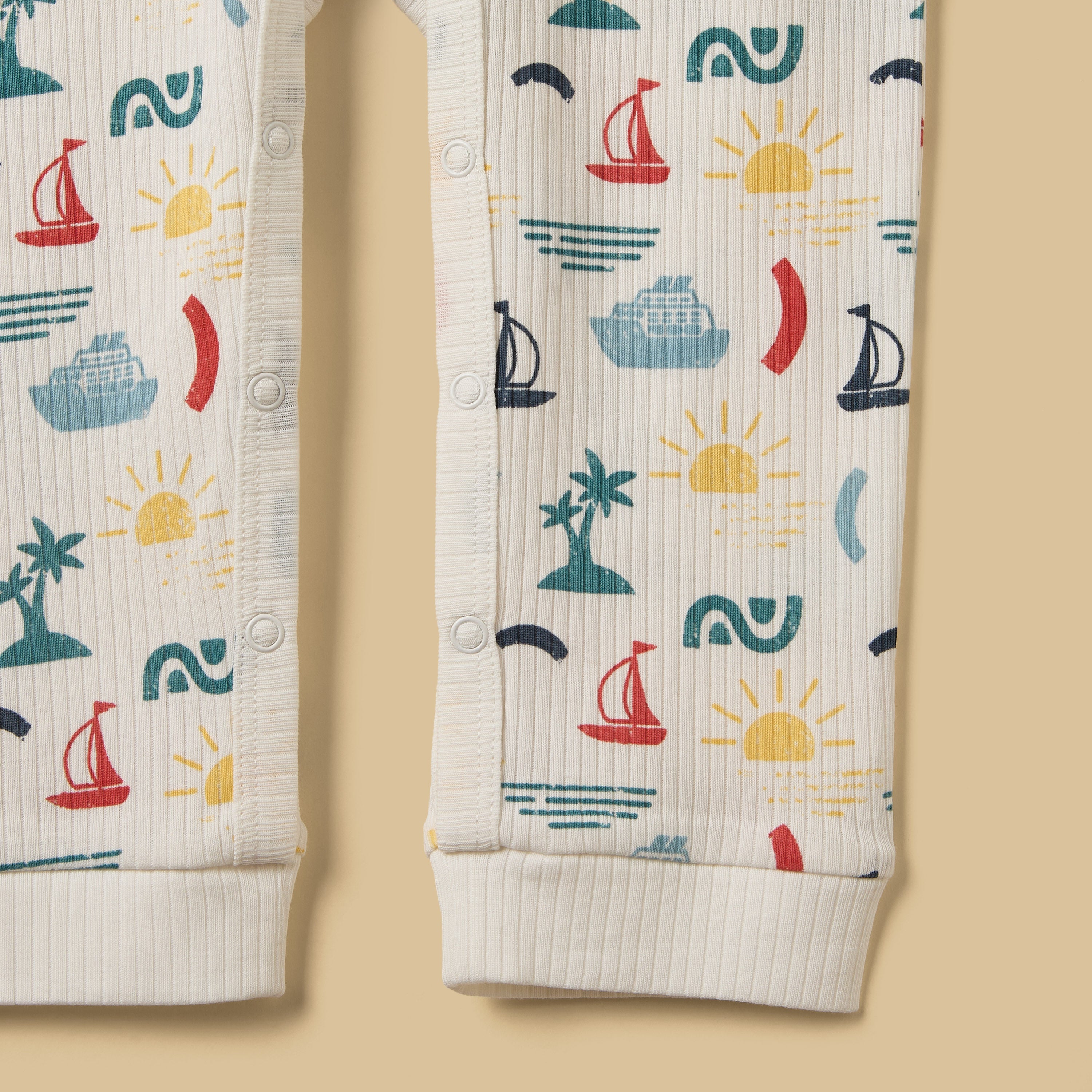 Nautical Print Cotton Sleepsuit