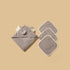 Elephant Applique 4-Piece Bath Towel and Wash Cloth Set - Grey